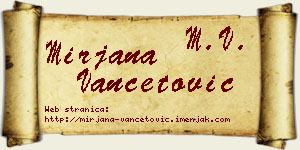 Mirjana Vančetović vizit kartica